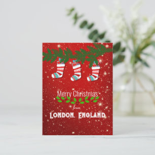 Cartão Postal Feliz Natal de Londres, Inglaterra