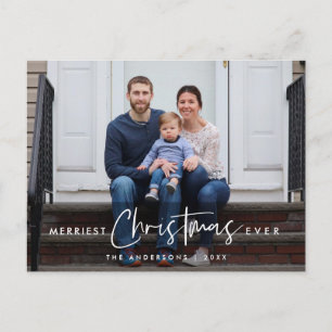 Cartão Postal Feliz Natal de Sempre, Saudação de Foto de Família