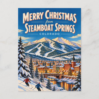 Cartão Postal Feliz Natal de Steamboat Springs Colorado