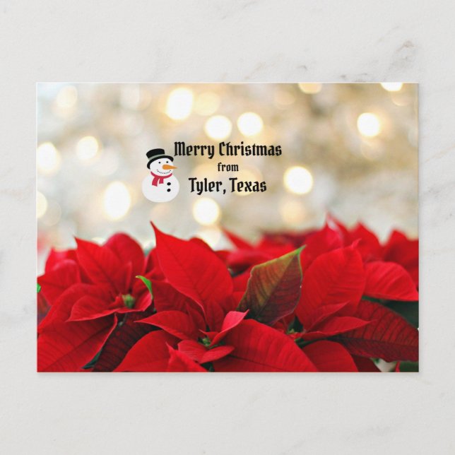 Cartão Postal Feliz Natal de Tyler, Texas (Frente)
