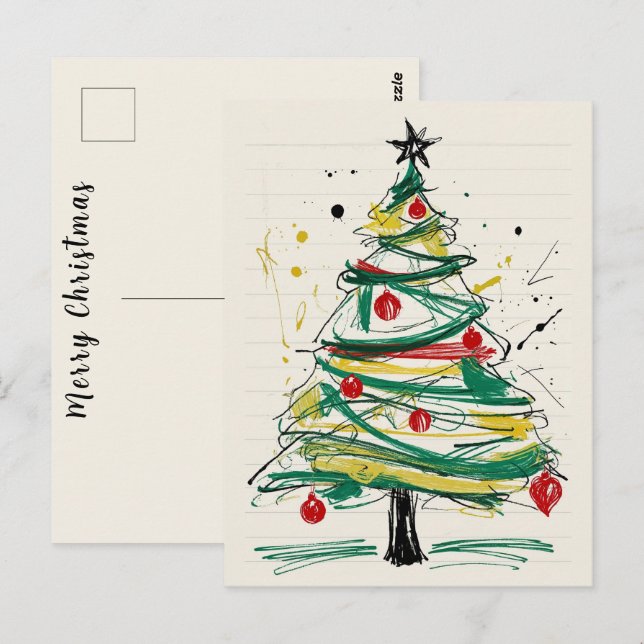 Cartão Postal Feliz Natal Desejos Cheios De Alegria E Amor (Frente/Verso)