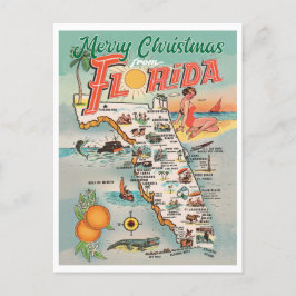 Cartão Postal Feliz Natal do mapa de safra da Flórida