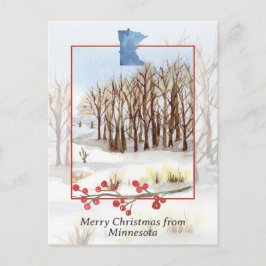 Cartão Postal Feliz Natal do Minnesota Winter Landscape