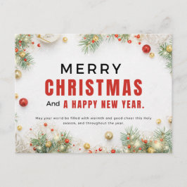 Cartão Postal Feliz Natal e Ano Novo 