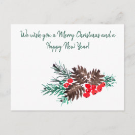 Cartão Postal Feliz Natal e Ano Novo 2 personalizados