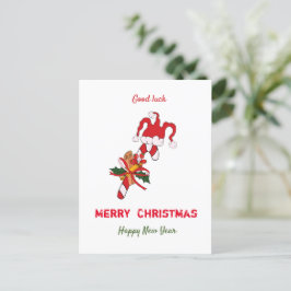 Cartão Postal Feliz Natal e Ano Novo Minimalista