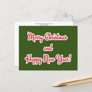 Cartão Postal Feliz Natal e Feliz ano novo