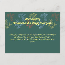 Cartão Postal Feliz Natal e Feliz ano novo v5/6