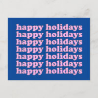 Feliz Natal e Tipografia Retro Rosa e Azul