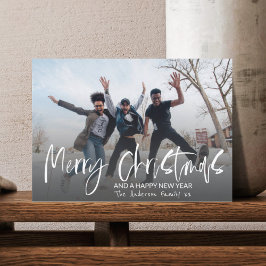 Cartão Postal Feliz Natal Elegante Calliografia 1 Foto