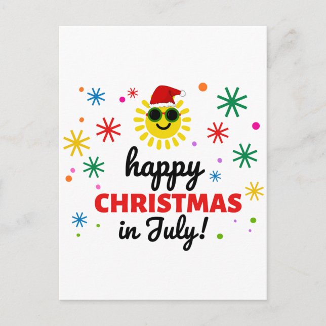 Cartão Postal Feliz Natal em Julho (Frente)