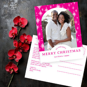 Cartão Postal FELIZ NATAL Estrelas Festa CUSTOM Arco FOTO