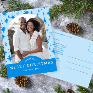 Cartão Postal FELIZ NATAL Estrelas Festa CUSTOM Arco FOTO