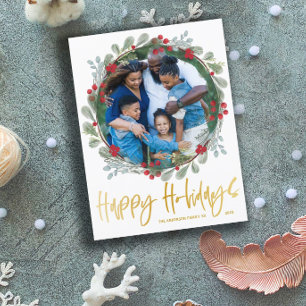 Cartão Postal Feliz Natal Falso Texto Dourado Foto Natal