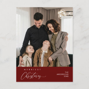 Cartão Postal Feliz Natal Família Foto Felicidade Saudação