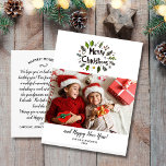 Cartão Postal Feliz Natal Família Foto Festiva Botânica<br><div class="desc">Espalhe a alegria de feriado com este cartão-postal divertido com sua foto horizontal destacada com uma mão desenhada Feliz Natal, Frita Botânica. A parte traseira apresenta espaço para uma nota de feriado digitada ou exclusão e deixa espaço para a escrita manual. Também adicione seu endereço de devolução. Divertido e moderno,...</div>
