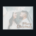 Cartão Postal Feliz Natal Faux Dourado Foto Glitter<br><div class="desc">Mande sua saudação de Natal em estilo com este cartão postal de foto dourado falso de Natal. Sua foto faz a carta toda mais feliz. Para mais opções de cores em "Feliz Natal",  veja a nossa coleção de Natal parte 2 ou papel de carta.</div>