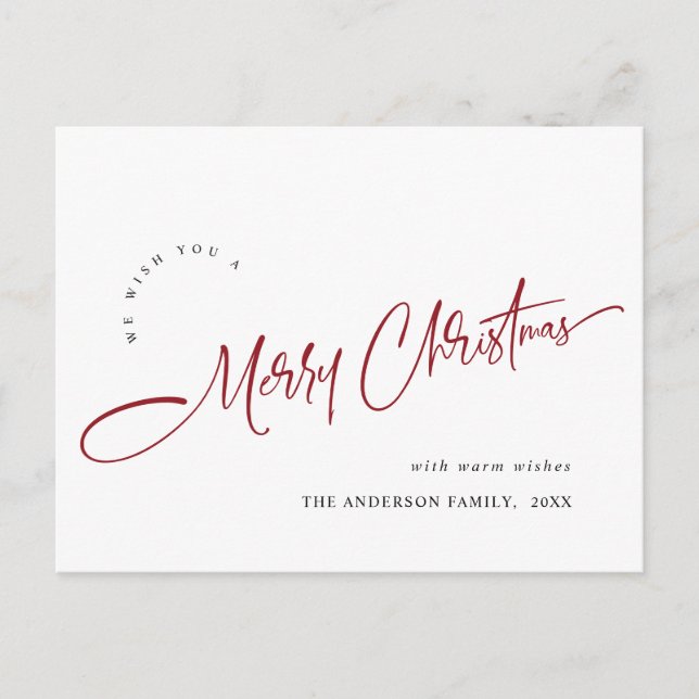 Cartão Postal Feliz Natal Feliz Feriado (Frente)