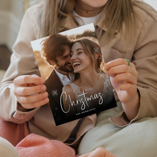 Cartão Postal Feliz Natal Feriado Personalizado de Fotografias d (Criador carregado)