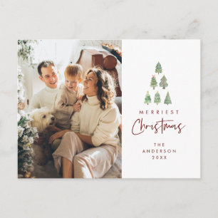 Cartão Postal Feliz Natal, Foto da Família da Árvore de Natal