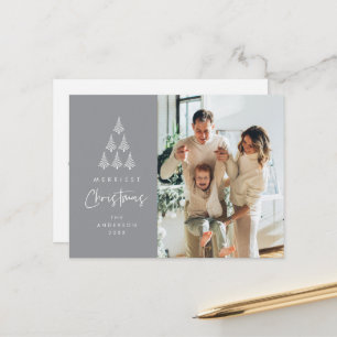 Cartão Postal Feliz Natal, Foto da Família da Árvore de Natal