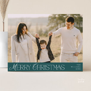 Cartão Postal Feliz Natal - Foto da Família, Elegante Moderno