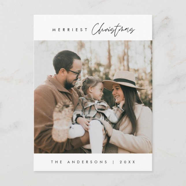 Cartão Postal Feliz Natal Foto da Família Feliz (Frente)