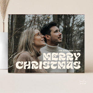Cartão Postal Feliz Natal - Foto da Família, Na moda Elegante Ch