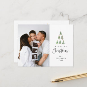 Cartão Postal Feliz Natal, Foto da Família Xmas Tree