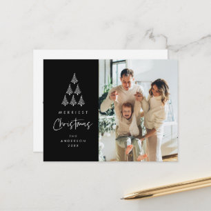 Cartão Postal Feliz Natal, Foto da Família Xmas Tree