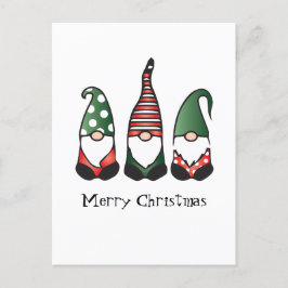 Cartão Postal Feliz Natal Gnomos Vermelhos