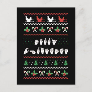 Cartão Postal Feliz Natal - Língua de Sinais Americana I