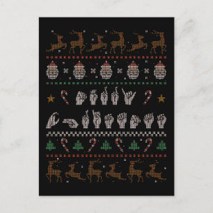 Cartão Postal Feliz Natal - Língua de Sinais Americana II