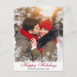 Cartão Postal Feliz Natal Moderno Escovo Escorregando Saudação