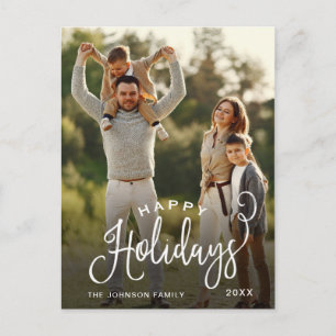 Cartão Postal Feliz Natal Moderno Feriados FOTO Saudação de Nata