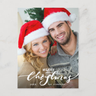 Cartão Postal Feliz Natal Moderno FOTO Saudação Feriado
