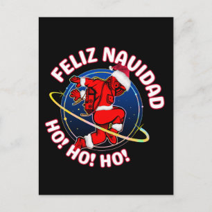 CARTÃO POSTAL FELIZ NATAL PALHAÇO SANTA ASTRONAUTA 