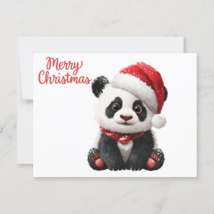 Cartão Postal Feliz Natal Panda