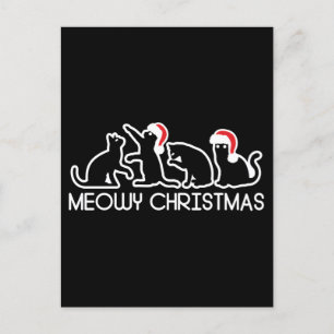 Cartão Postal Feliz Natal, Papais noeis Bonitos Gatos Natal