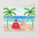 Cartão Postal Feliz Natal Papais noeis Engraçados de Snowbird e<br><div class="desc">Feliz Natal Papais noeis Engraçados de Snowbird e Snowman na praia num estado quente como a Flórida,  Carolina do Sul,  Texas,  Louisiana,  Mississippi,  Alabama ou qualquer estado quente!</div>