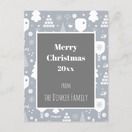 Cartão Postal Feliz Natal para as cinzas brancas