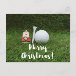 Cartão Postal Feliz Natal para golfista com bola de golfe e Papa