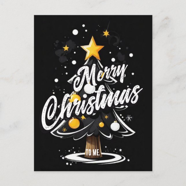 Cartão Postal Feliz Natal para mim Saudação (Frente)