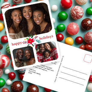 Cartão Postal Feliz Natal PERSONALIZADO 3 Fotos