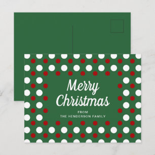 Cartão Postal Feliz Natal Pontos Verde