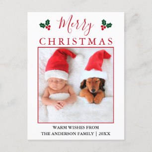 Cartão Postal Feliz Natal Red Berries Foto