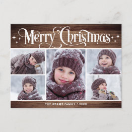 Cartão Postal Feliz Natal Rustic 5 FOTO Saudação Feriado