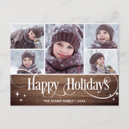 Cartão Postal Feliz Natal Rustic 5 FOTO Saudação Feriado