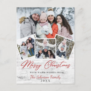 Cartão Postal Feliz Natal Rustic Birtic Latido 4 FOTO Saudação