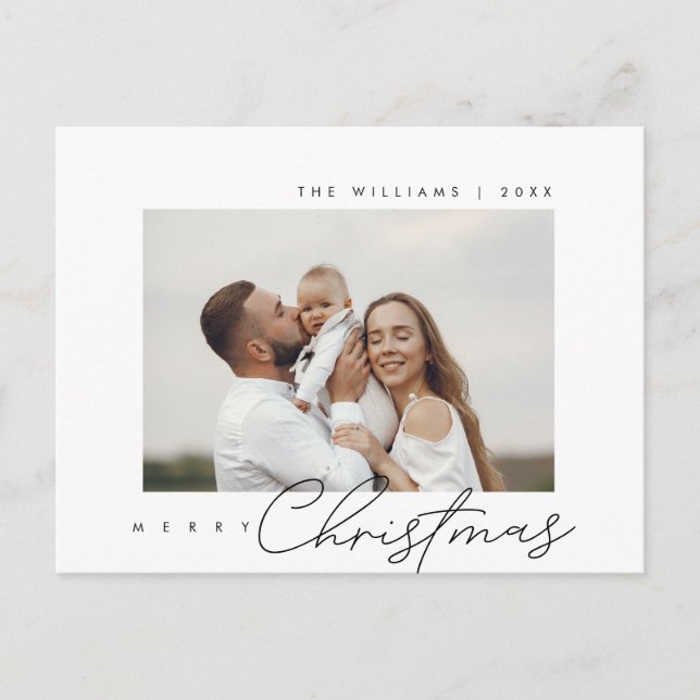 Cartão Postal Feliz Natal, Saudação de Temporada, Foto de Famíli (Frente)